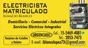 Electricista Matriculado en San Justo Ignacio Blanco - Urgencias las 24 hs en zona Oeste San Justo - Buenos Aires